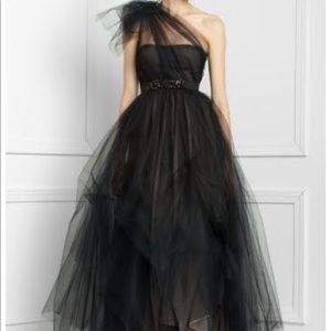 BCBG Organza Tulle One Shoulder Ball Gown